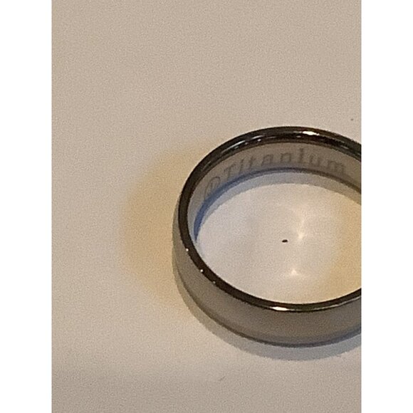 6mm Men’s Comfort Fit Titanium Ring Size 10 Sliver Tone - Picture 5 of 6